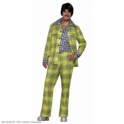 Plaid Leisure Suit 70s Costume