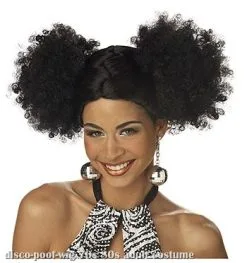 Black Disco Puffs Wig