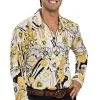 Yellow Disco Shirt -Cheap Halloween Costumes Store yellow disco shirt
